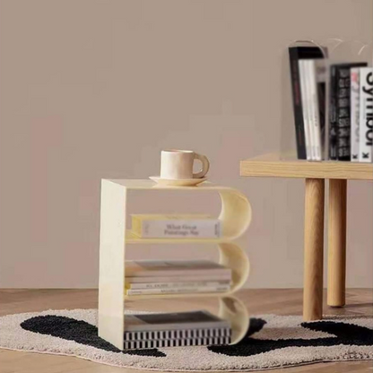 Étagère en acrylique à trois niveaux – présentoir transparent pour livres, magazines ou documents T1